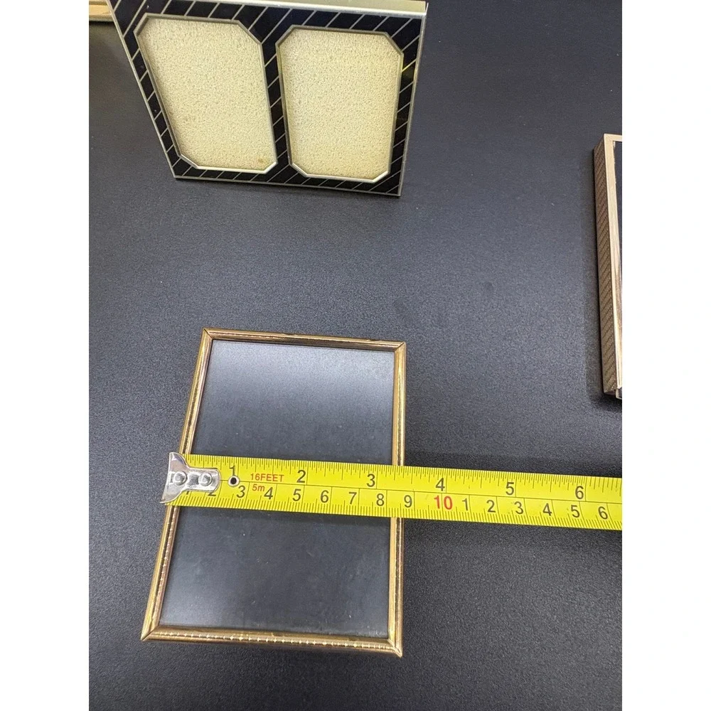 Vintage Gold Picture Frame Lot Michaels 4x5 Double Hinge Tabletop Decor Set 5